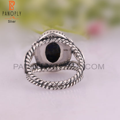 Aesthetic Mojave Copper Lapis Oval Shape 925 Silver Ring