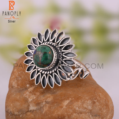 Mojave Copper Azurite Malachite Sterling Silver Ring