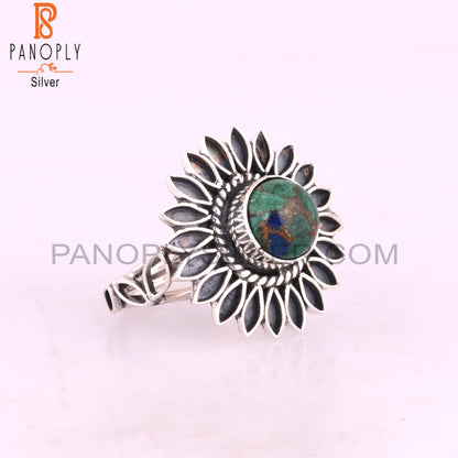 Mojave Copper Azurite Malachite Sterling Silver Ring