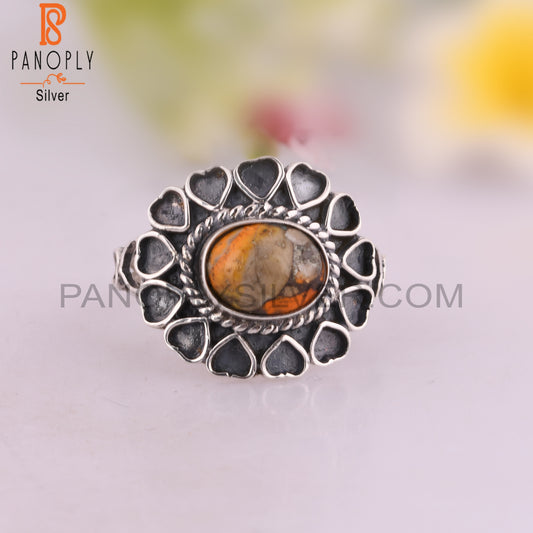 Mojave Copper Bumblebee Turquoise Sterling Silver Ring
