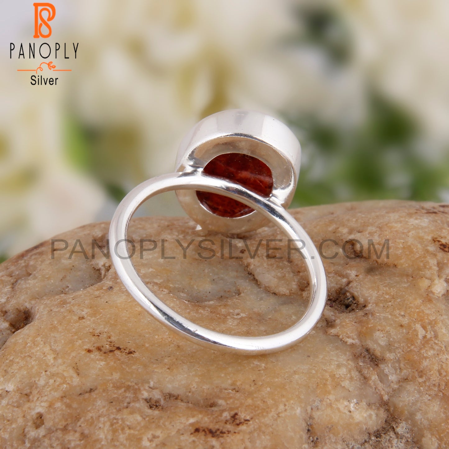 Sponge Coral Oval Ring 925 Sterling Silver Ring