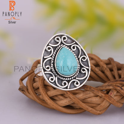 Arizona Turquoise Pear Shape 925 Sterling Silver Ring Jewelry