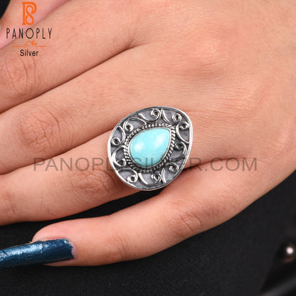 Arizona Turquoise Pear Shape 925 Sterling Silver Ring Jewelry