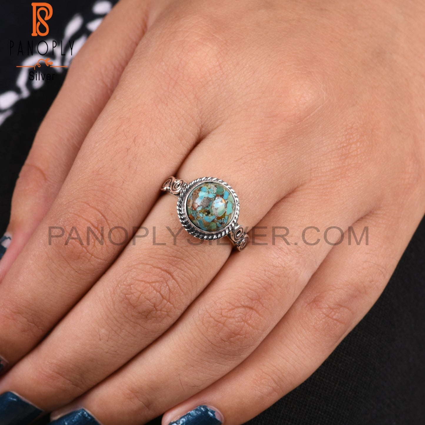 Dainty Cute Boulder Turquoise 925 Sterling Silver Ring