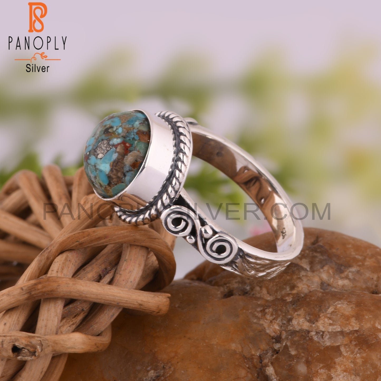 Dainty Cute Boulder Turquoise 925 Sterling Silver Ring