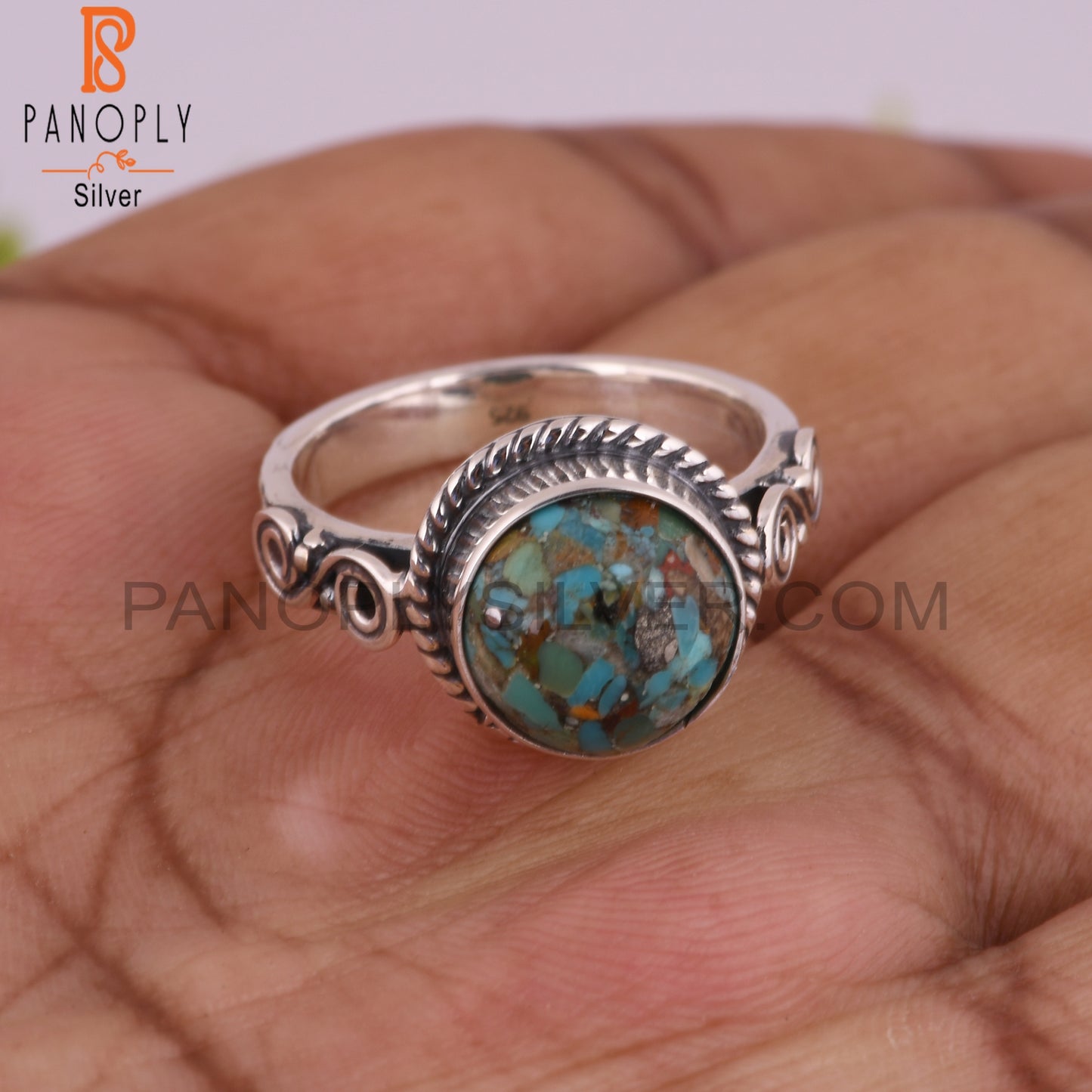 Dainty Cute Boulder Turquoise 925 Sterling Silver Ring