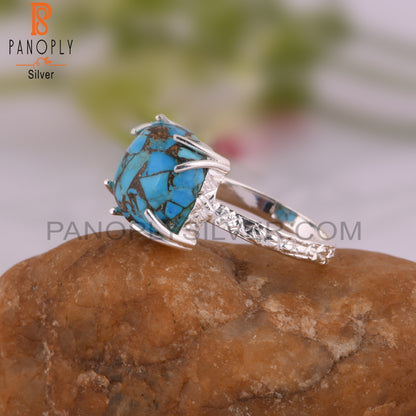 Mojave Copper Turquoise 925 Sterling Silver Designer Ring