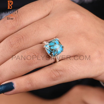 Mojave Copper Turquoise 925 Sterling Silver Designer Ring