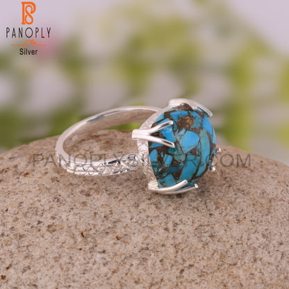 Mojave Copper Turquoise 925 Sterling Silver Designer Ring