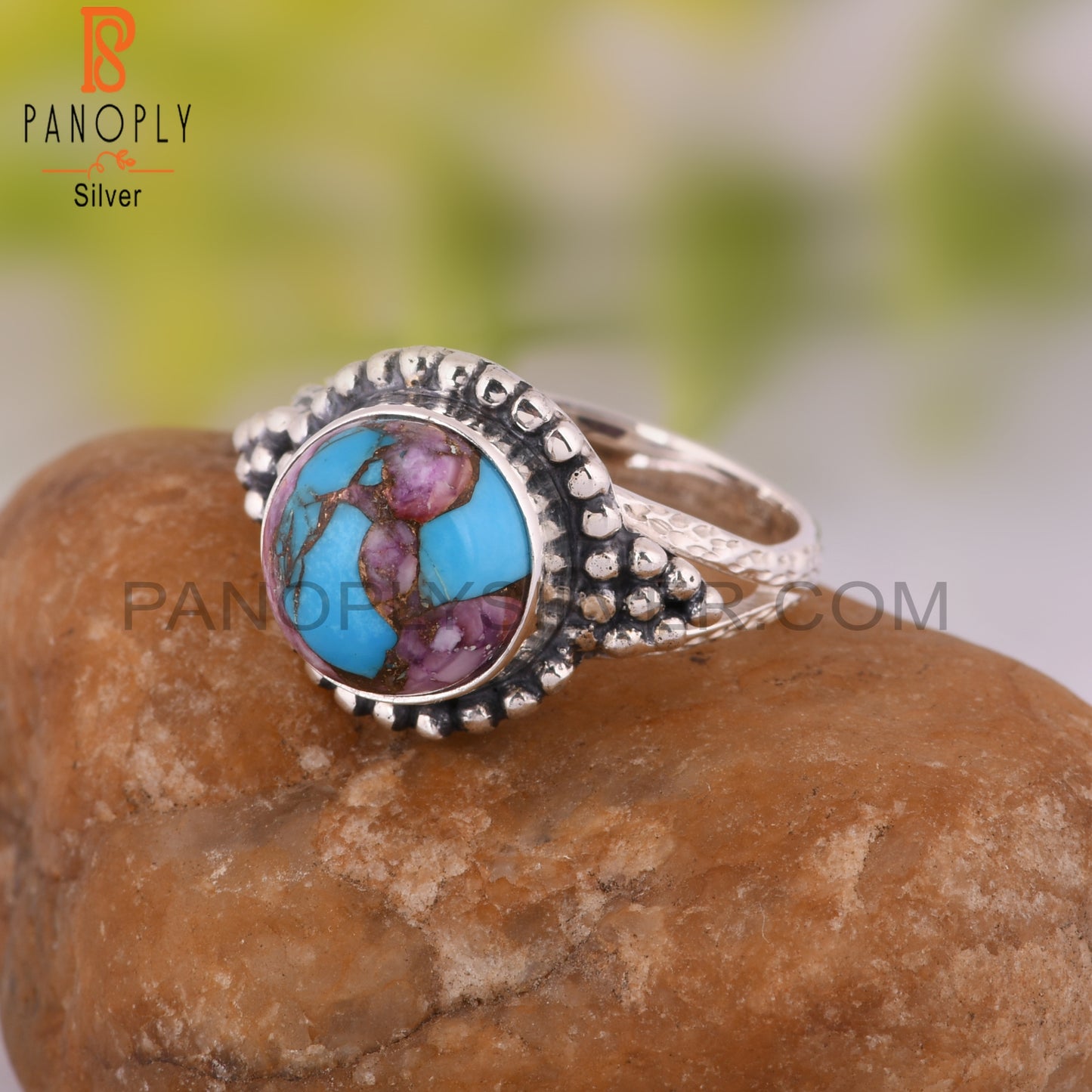 Mojave Copper Purple Oyster Turquoise Ring