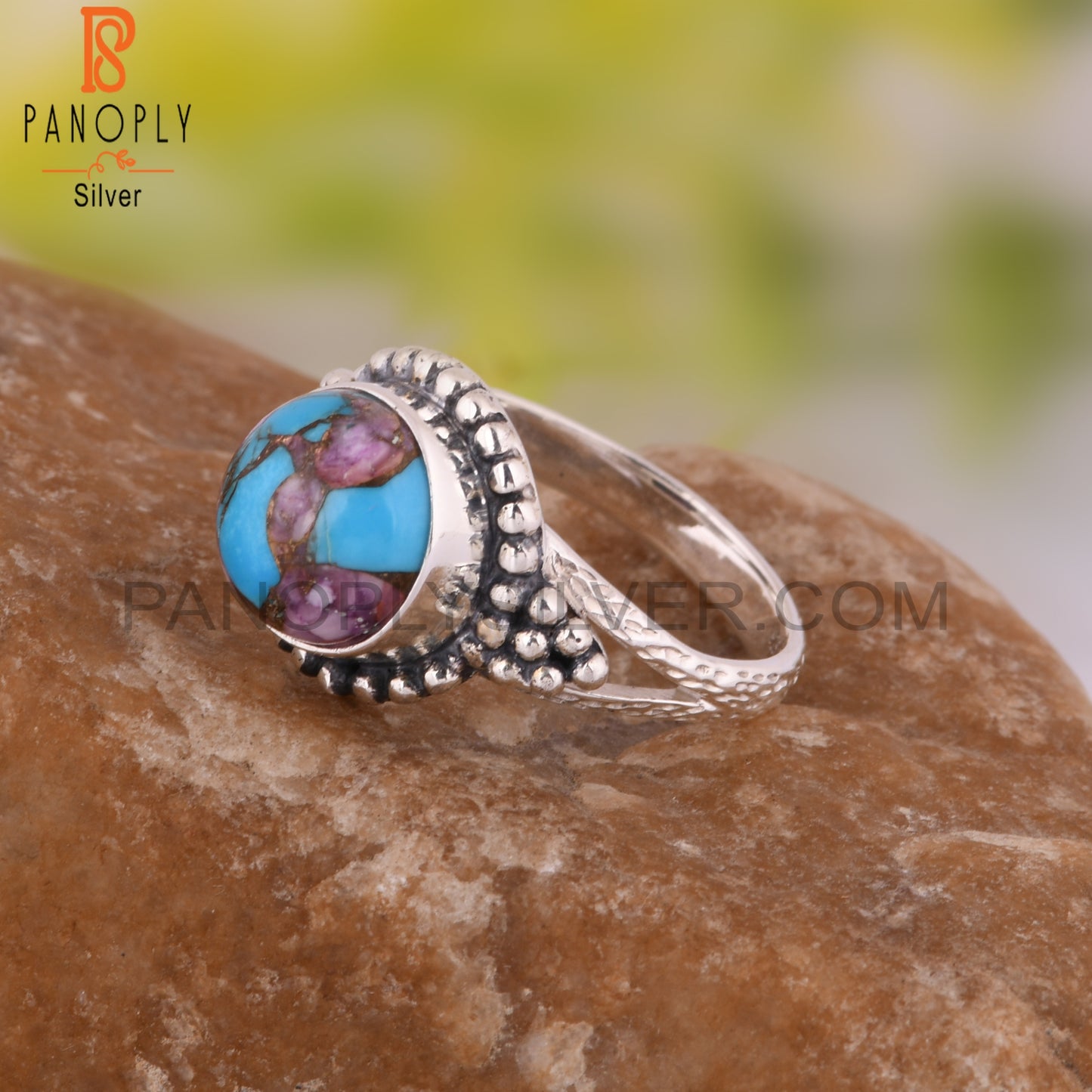 Mojave Copper Purple Oyster Turquoise Ring