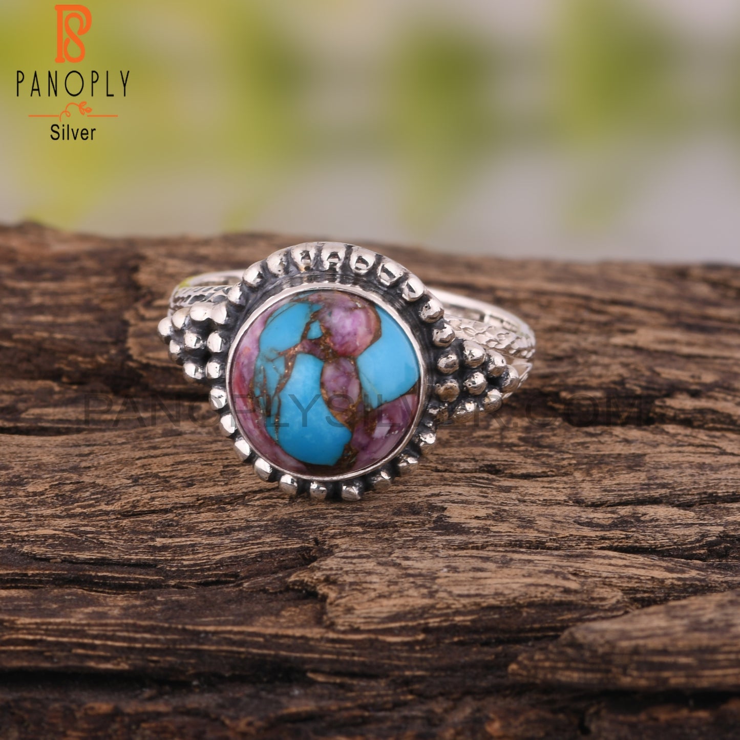 Mojave Copper Purple Oyster Turquoise Ring