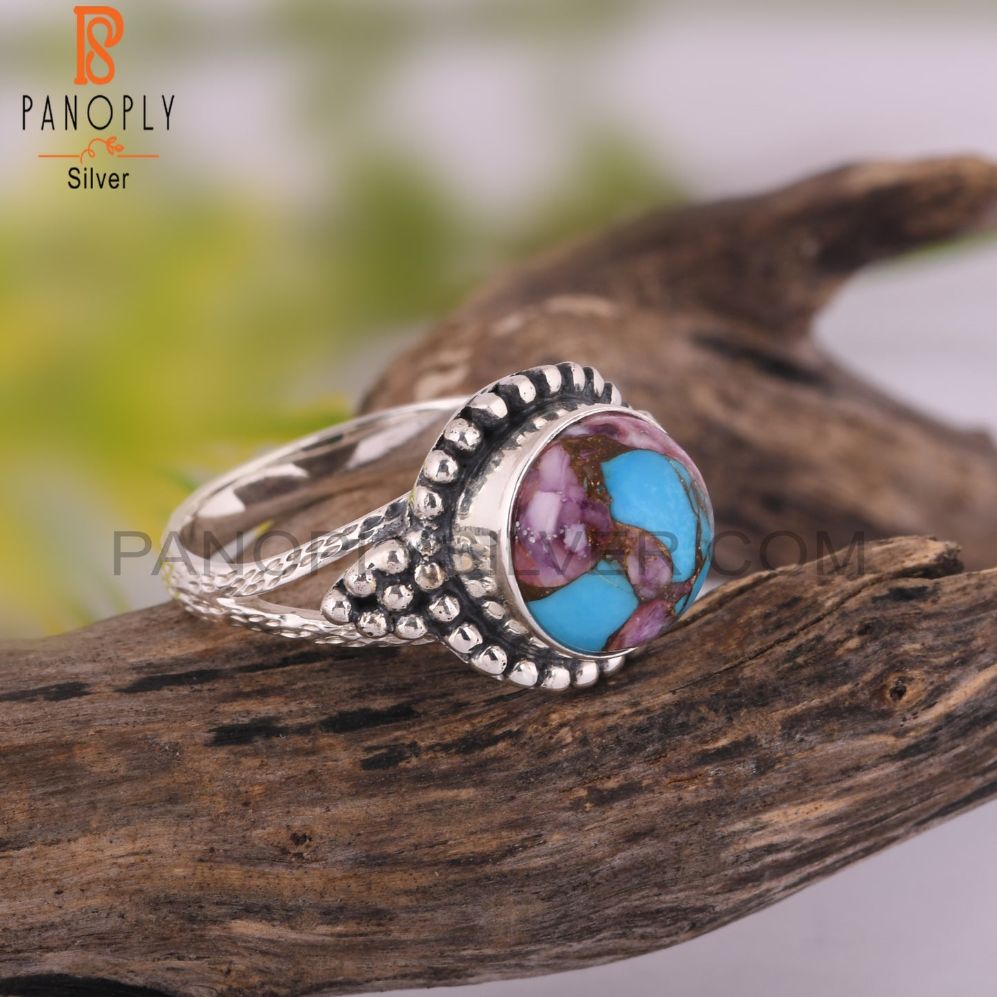 Mojave Copper Purple Oyster Turquoise Ring