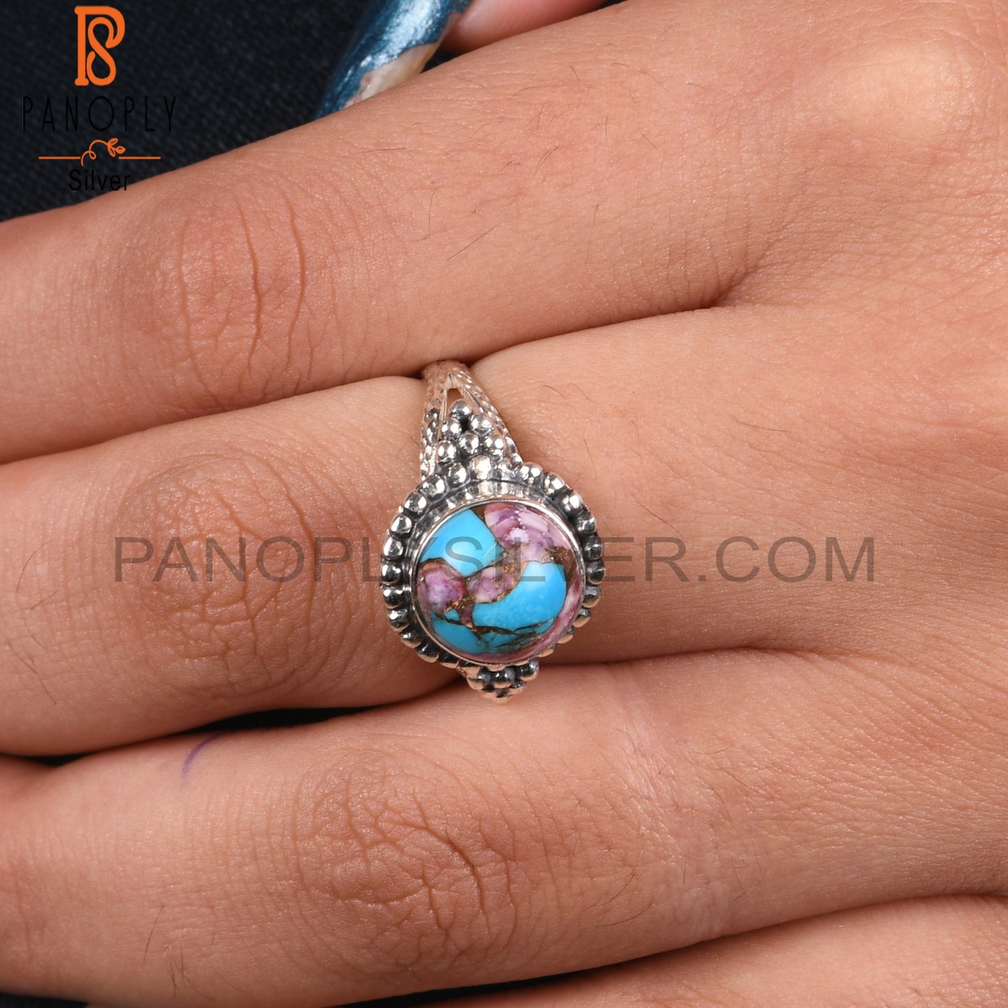 Mojave Copper Purple Oyster Turquoise Ring