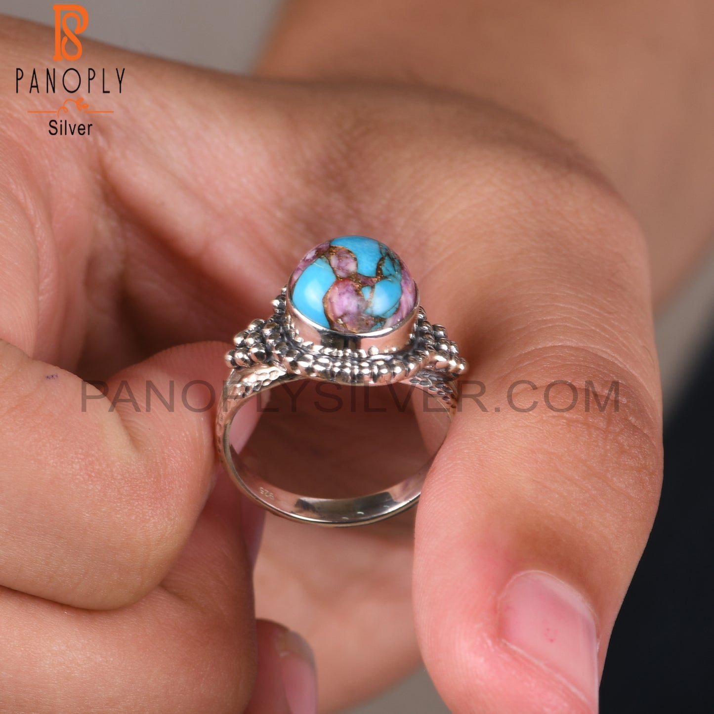 Mojave Copper Purple Oyster Turquoise Ring