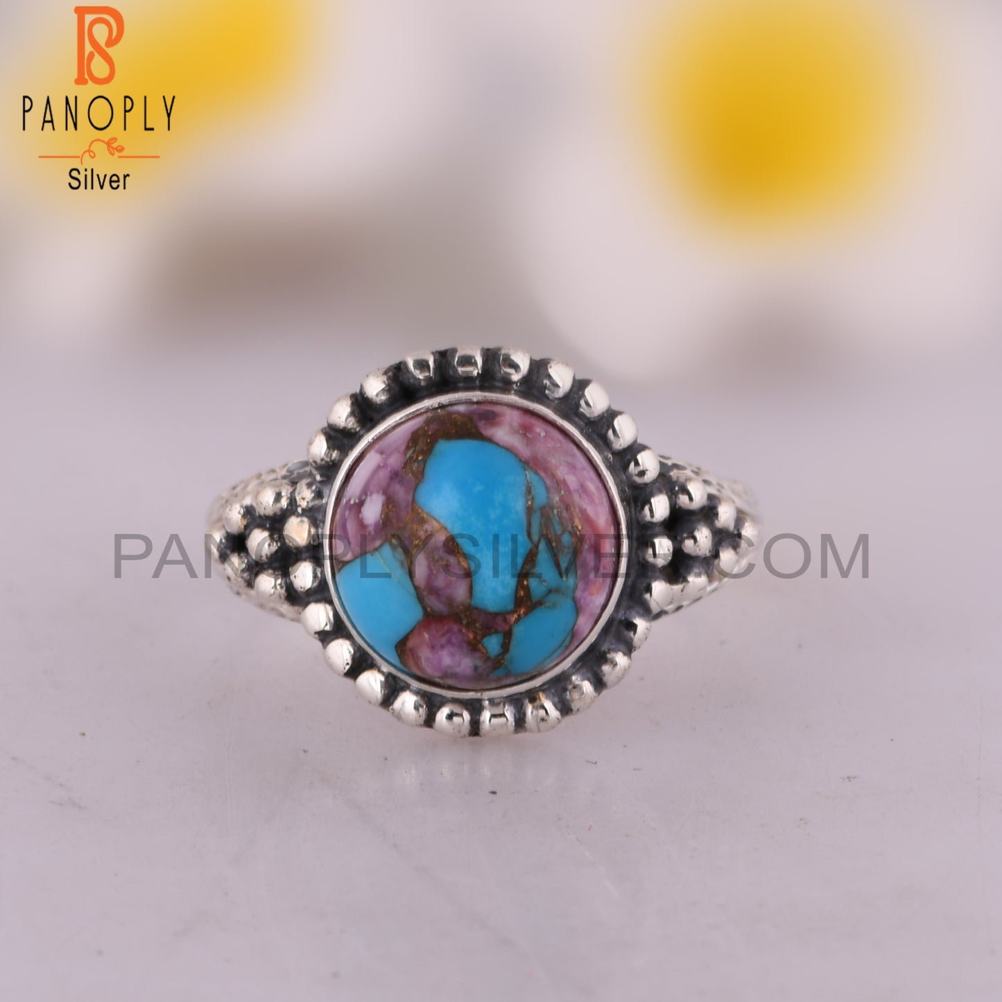 Mojave Copper Purple Oyster Turquoise Ring