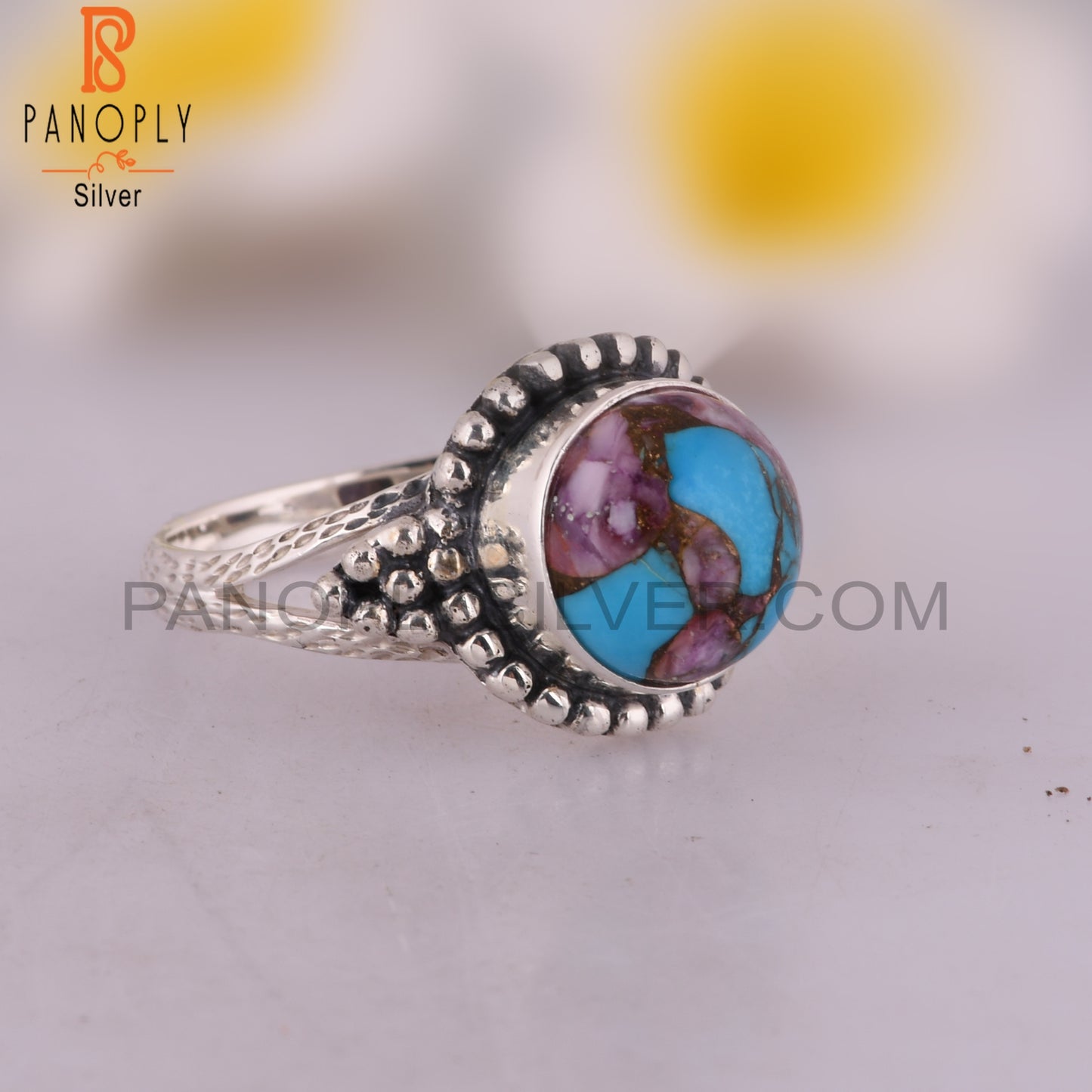 Mojave Copper Purple Oyster Turquoise Ring