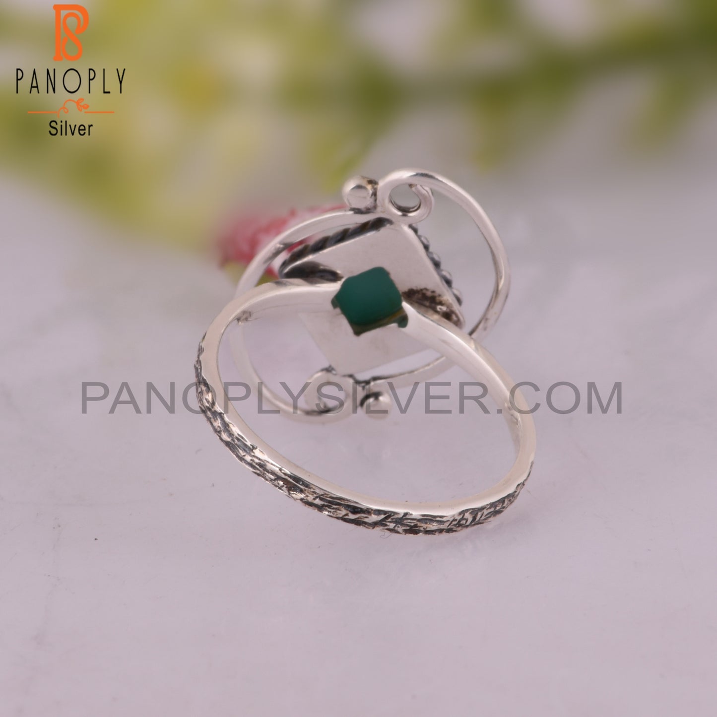 Arizona Turquoise Square Shape 925 Sterling Silver Ring