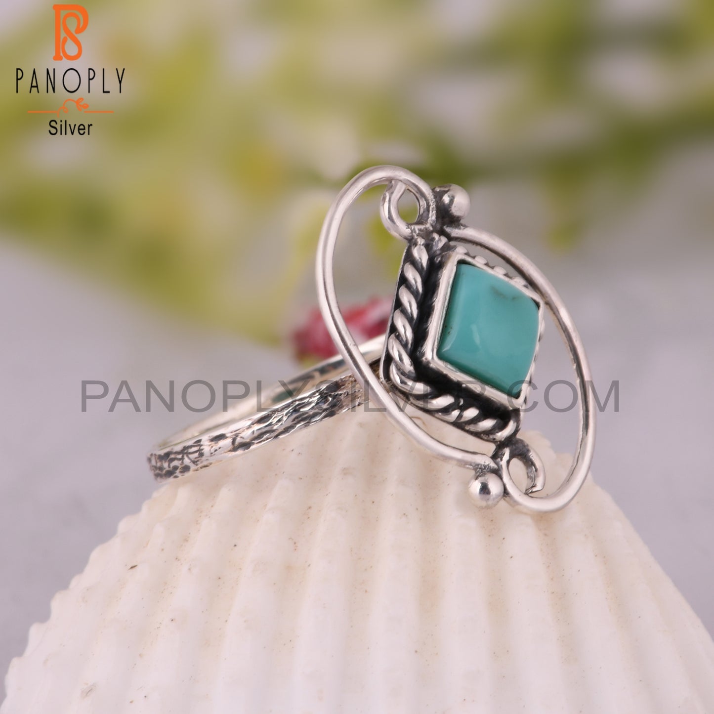 Arizona Turquoise Square Shape 925 Sterling Silver Ring