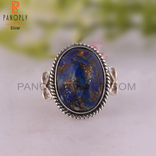 Mojave Copper Lapis Oval Shape 925 Sterling Silver Women Ring