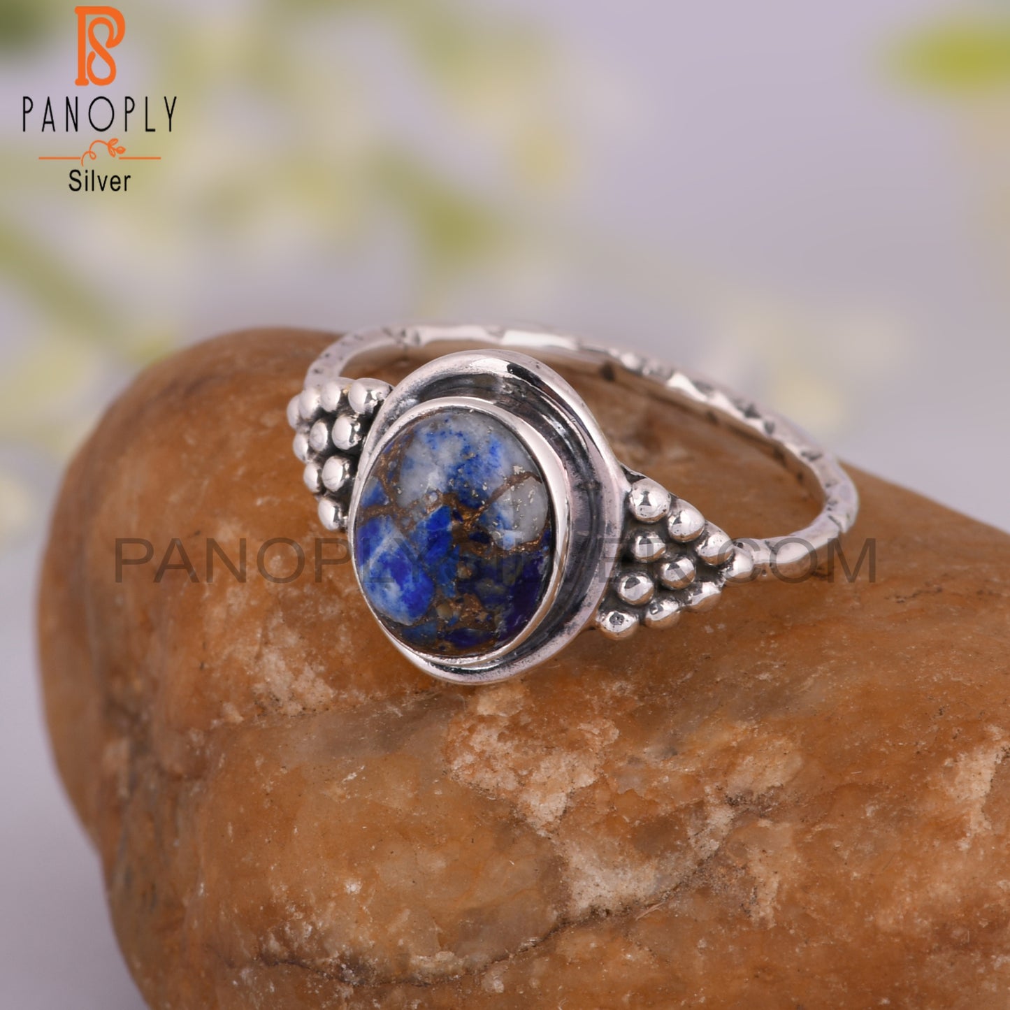 Mojave Copper Lapis Oval Shape 925 Sterling Silver Ring Gift For Her