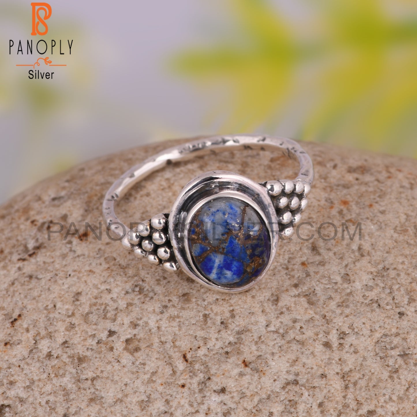 Mojave Copper Lapis Oval Shape 925 Sterling Silver Ring Gift For Her