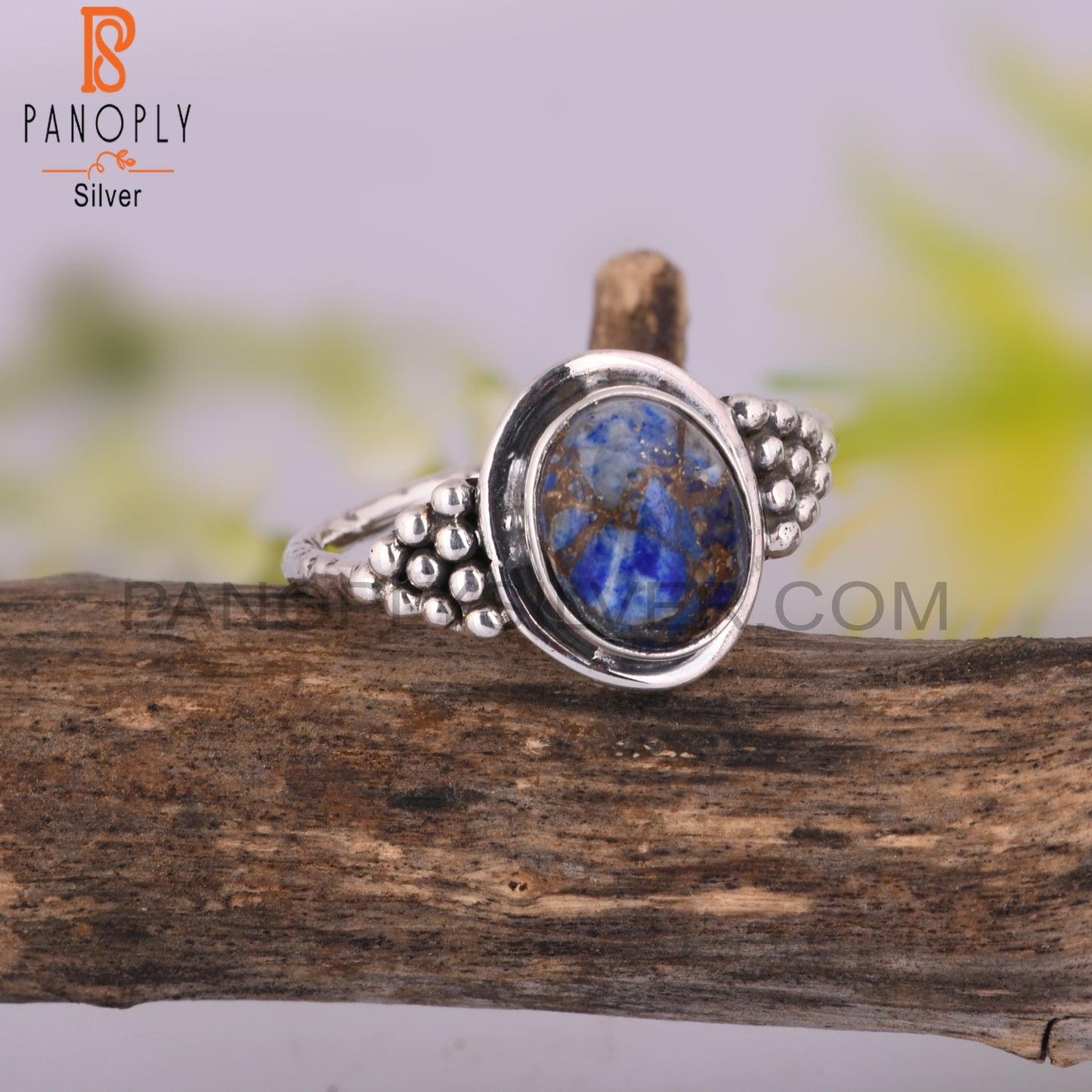 Mojave Copper Lapis Oval Shape 925 Sterling Silver Ring Gift For Her