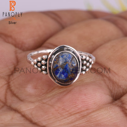 Mojave Copper Lapis Oval Shape 925 Sterling Silver Ring Gift For Her