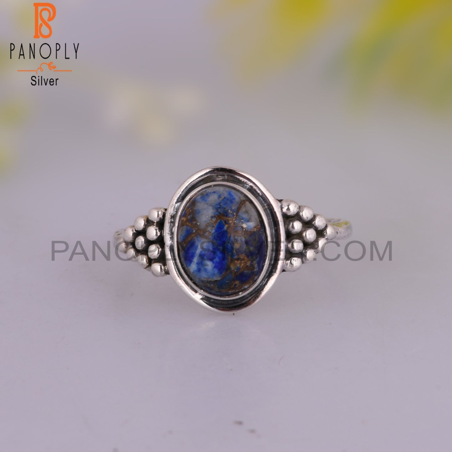 Mojave Copper Lapis Oval Shape 925 Sterling Silver Ring Gift For Her