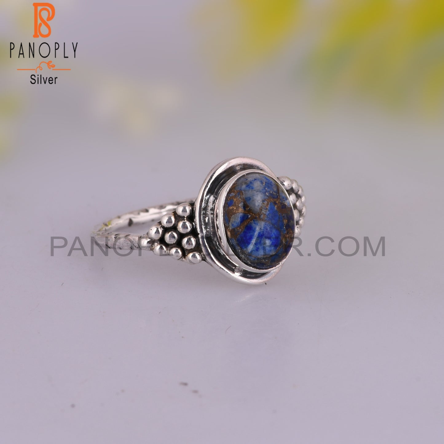 Mojave Copper Lapis Oval Shape 925 Sterling Silver Ring Gift For Her