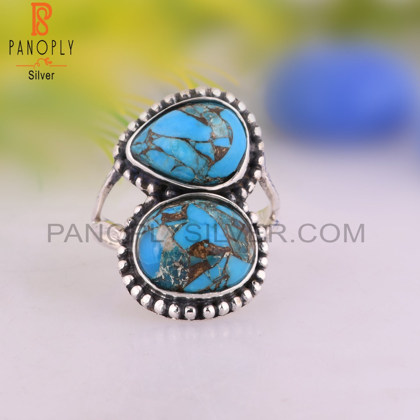 Mojave Copper Turquoise 925 Sterling Silver Casual Ring