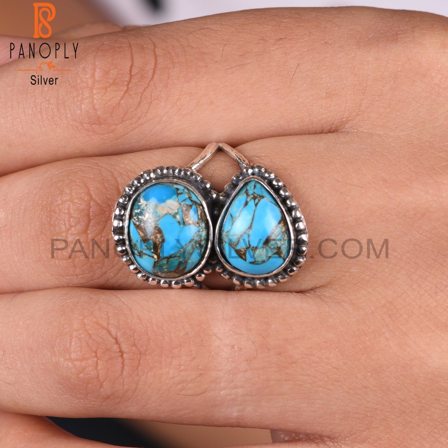 Mojave Copper Turquoise 925 Sterling Silver Casual Ring