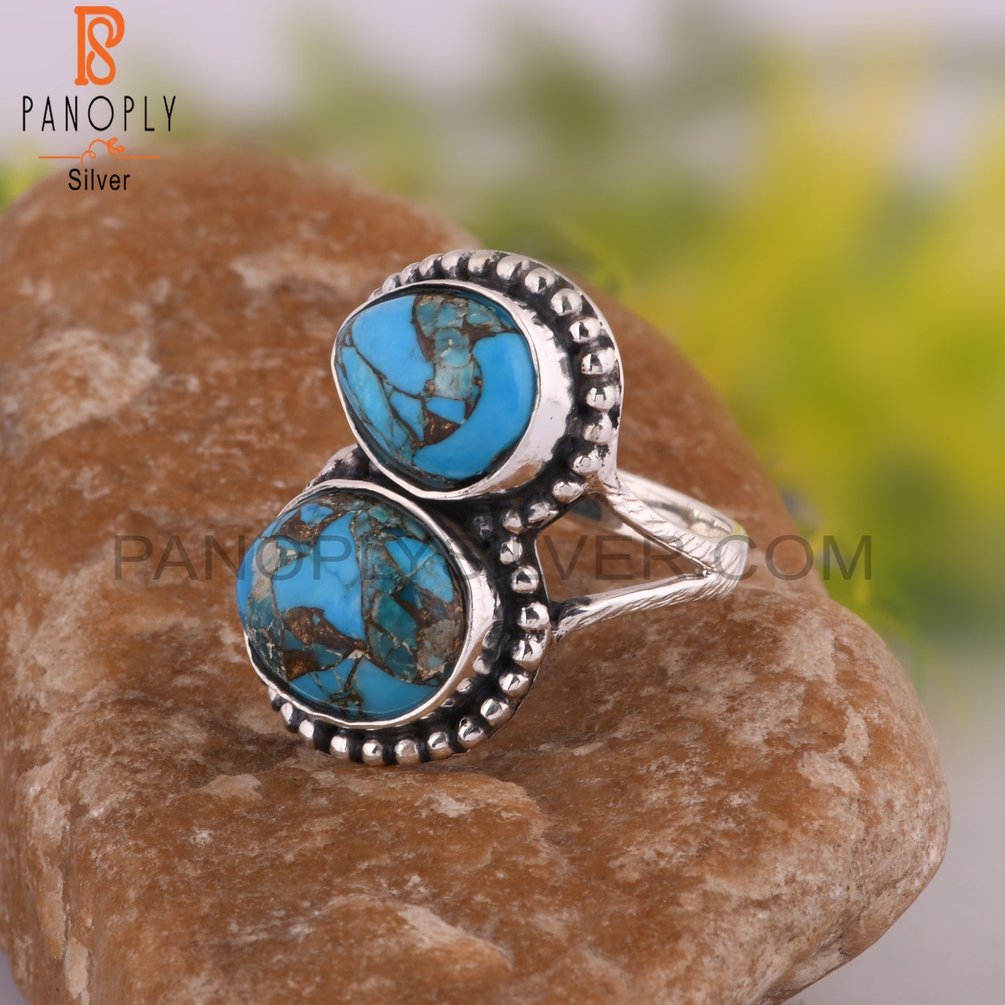 Mojave Copper Turquoise 925 Sterling Silver Casual Ring