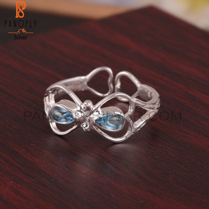 Blue Topaz 925 Sterling Silver Ring