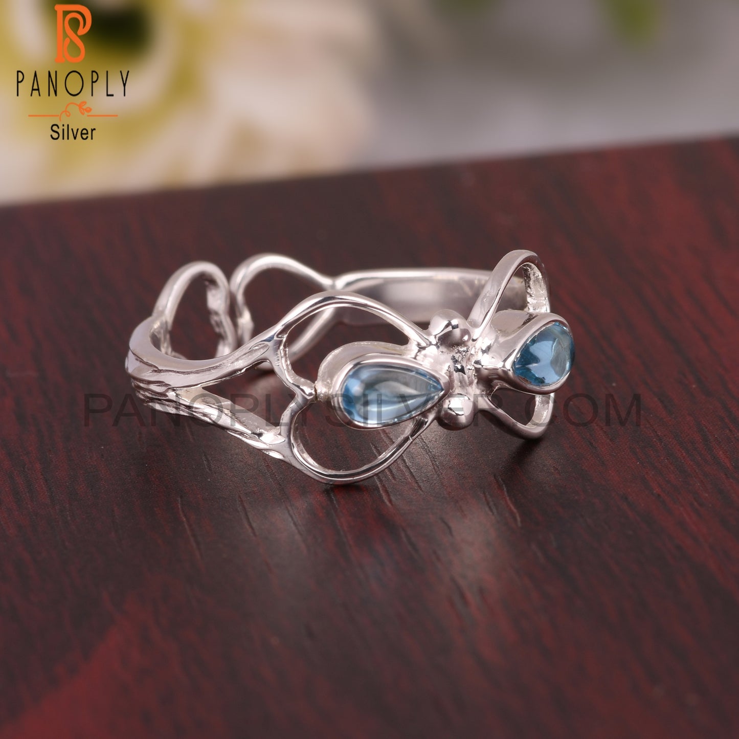 Blue Topaz 925 Sterling Silver Ring