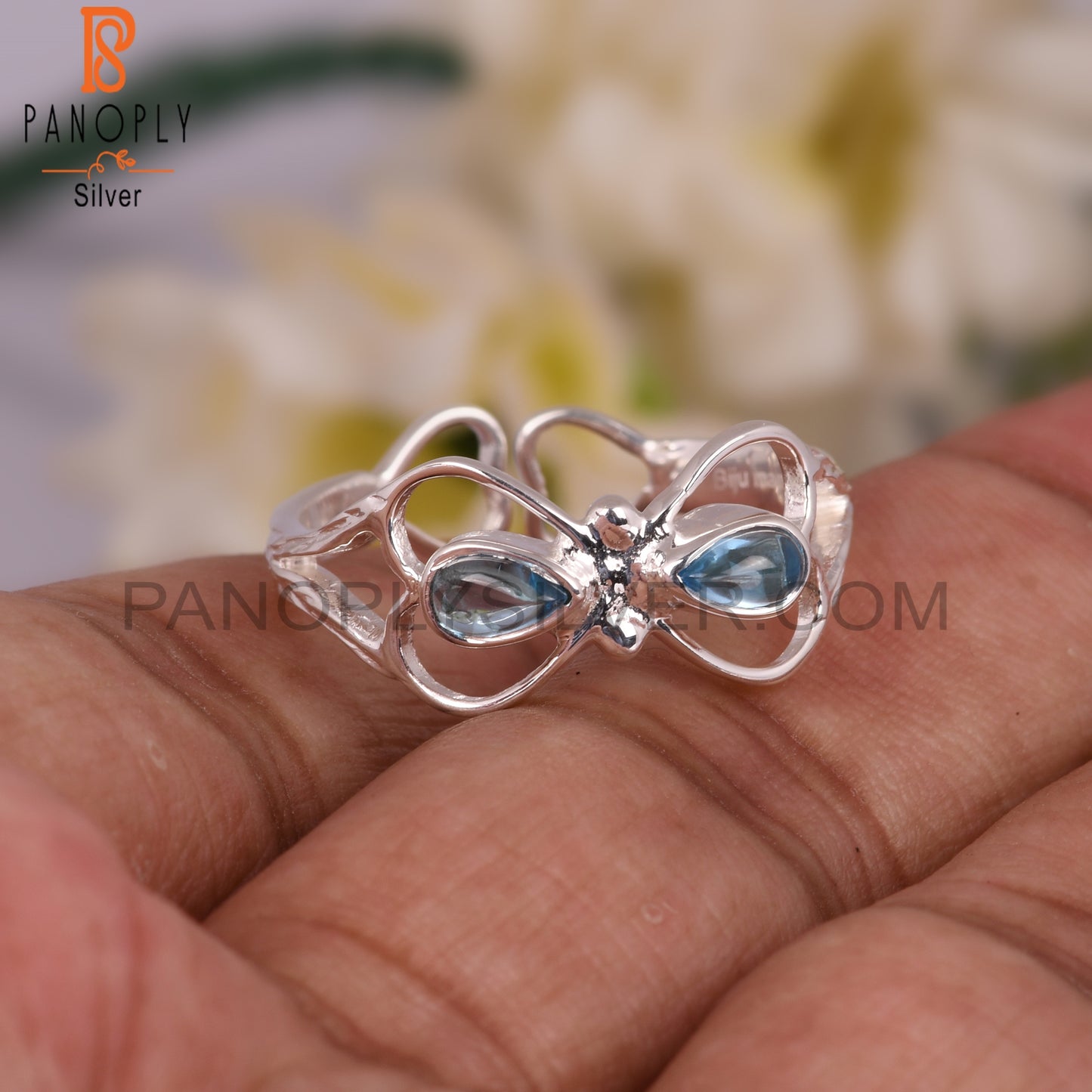 Blue Topaz 925 Sterling Silver Ring