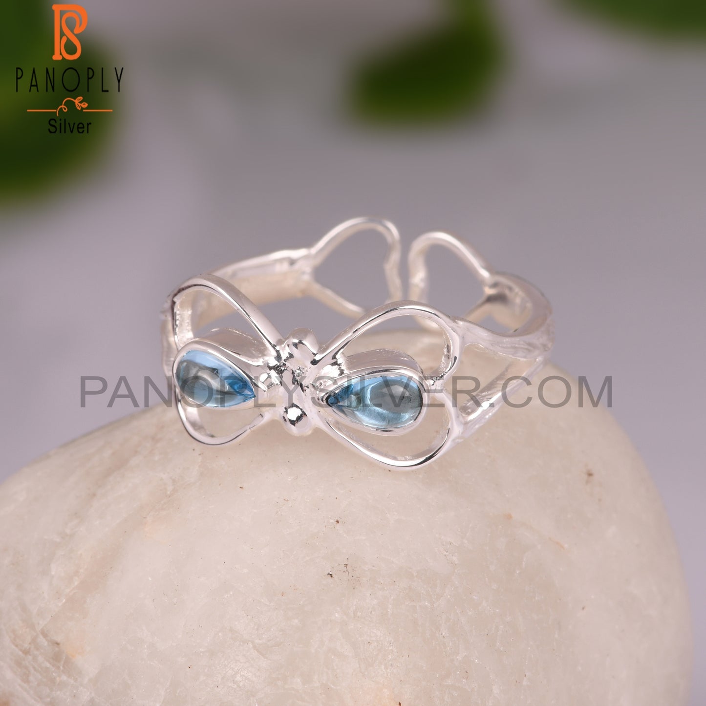 Blue Topaz 925 Sterling Silver Ring