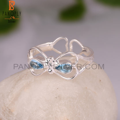 Blue Topaz 925 Sterling Silver Ring
