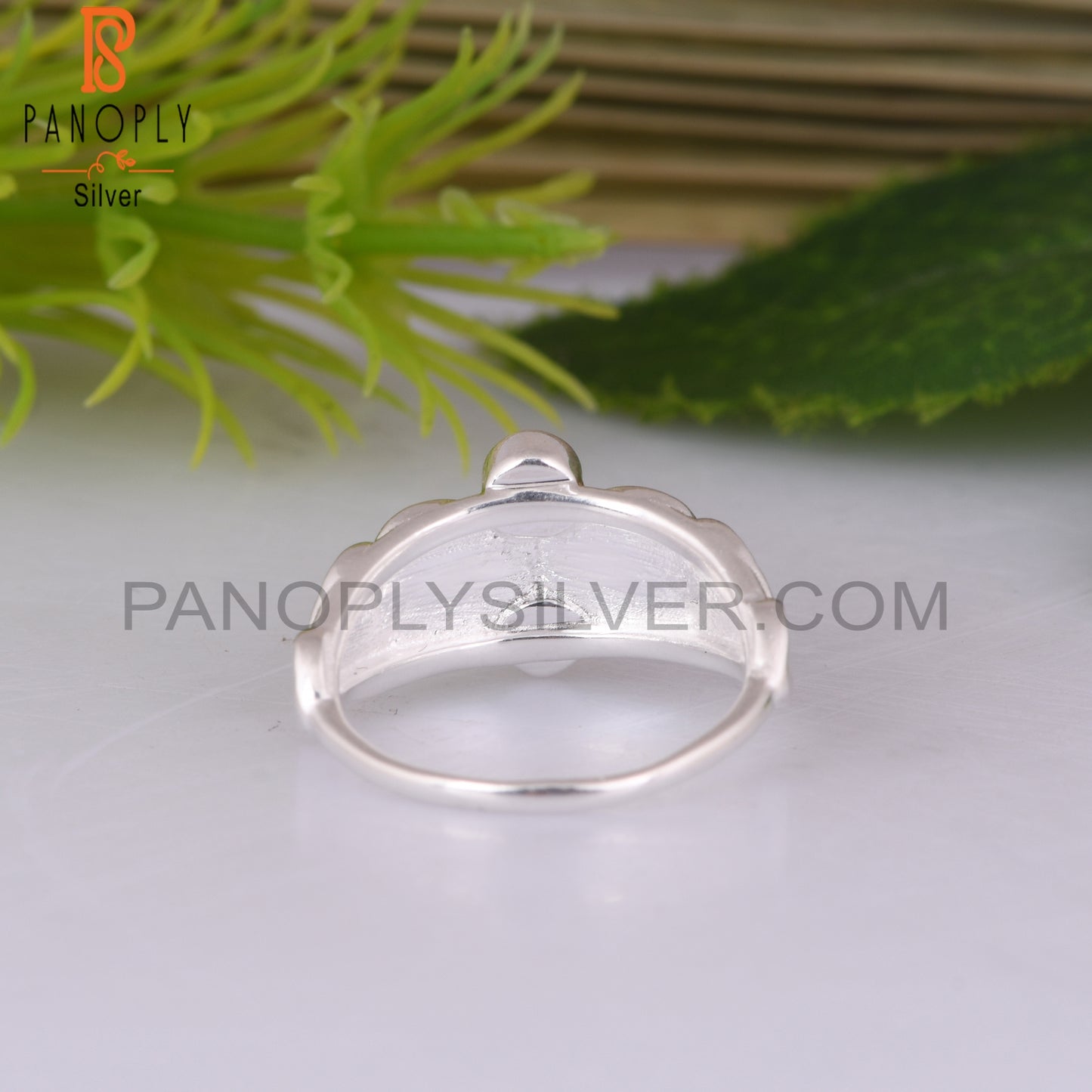 Rainbow Moonstone Heart Shape 925 Sterling Silver Ring