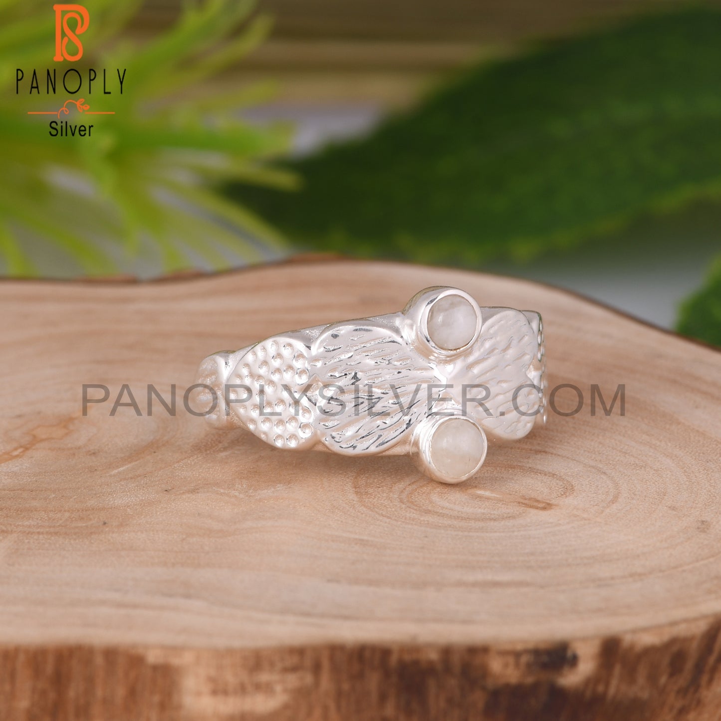 Rainbow Moonstone Heart Shape 925 Sterling Silver Ring
