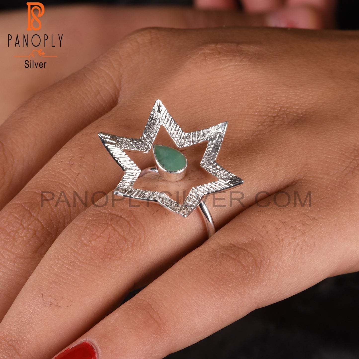 Emerald Cute 925 Sterling Silver Dainty Ring