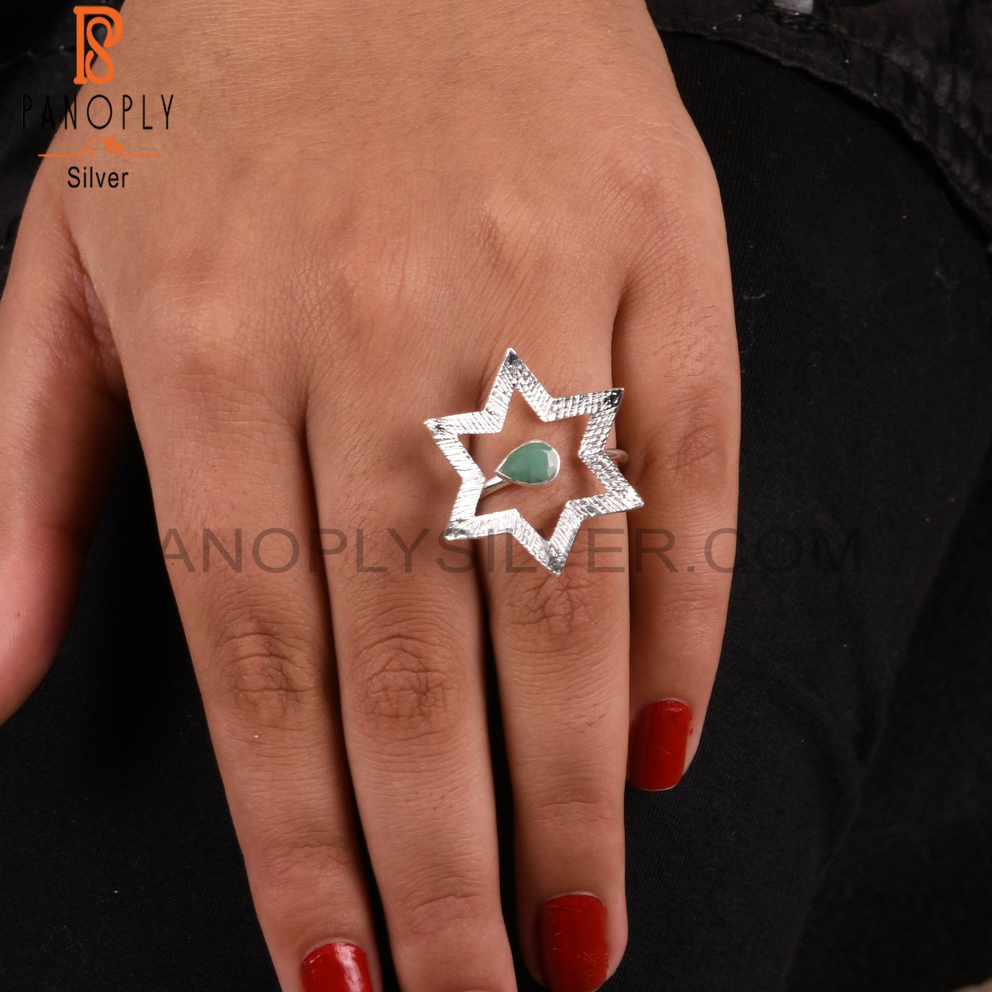 Emerald Cute 925 Sterling Silver Dainty Ring