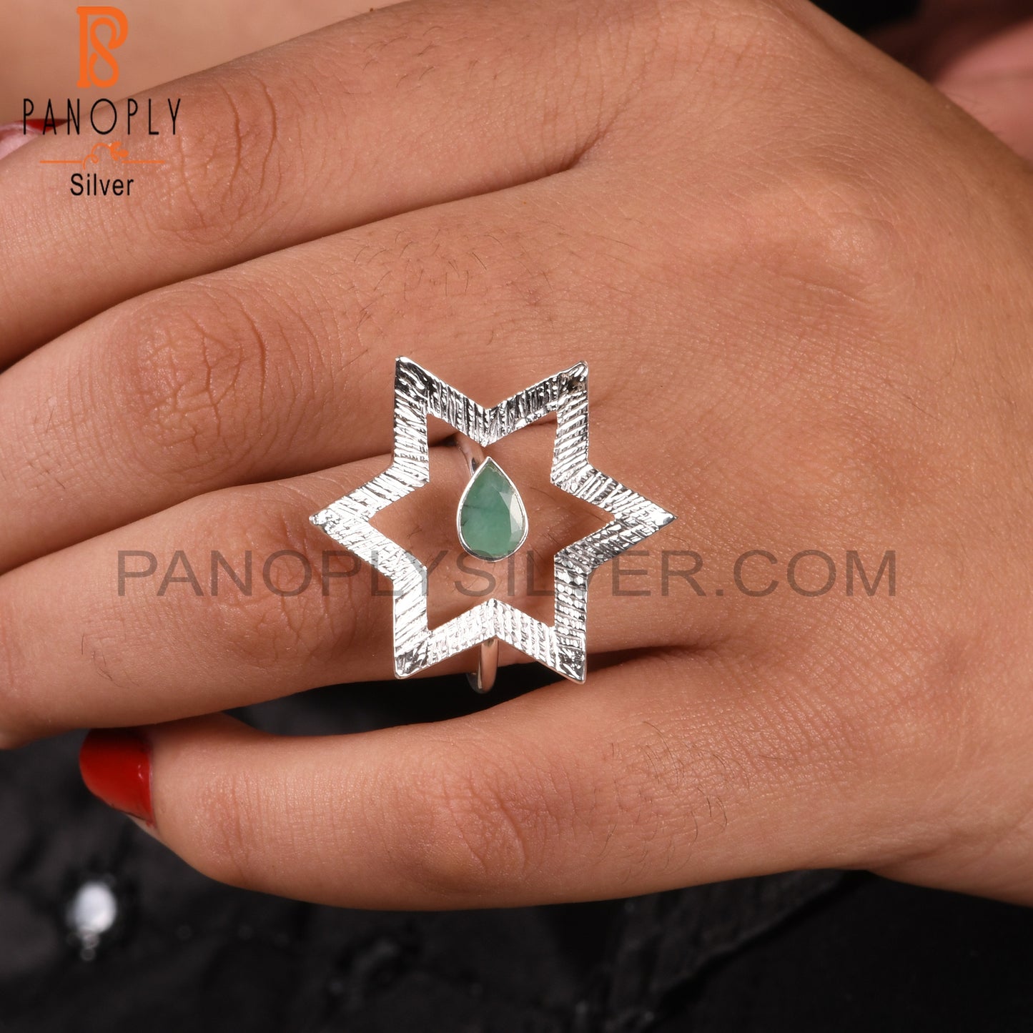 Emerald Cute 925 Sterling Silver Dainty Ring