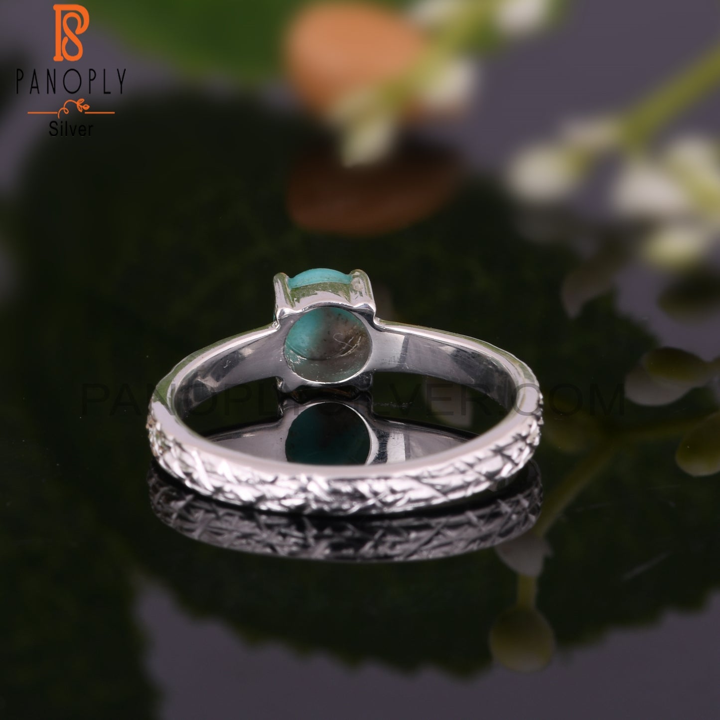 Minimalist Arizona Turquoise 925 Silver Graduation Ring