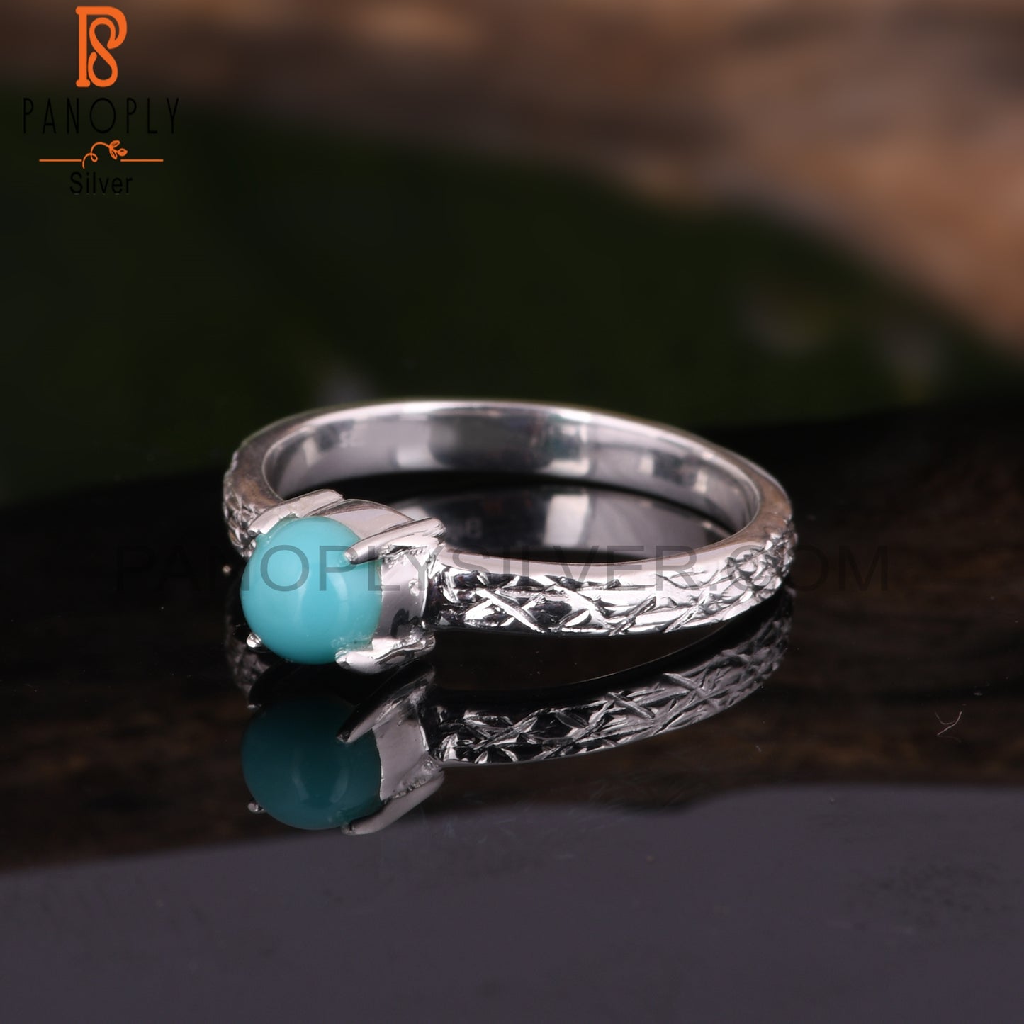 Minimalist Arizona Turquoise 925 Silver Graduation Ring