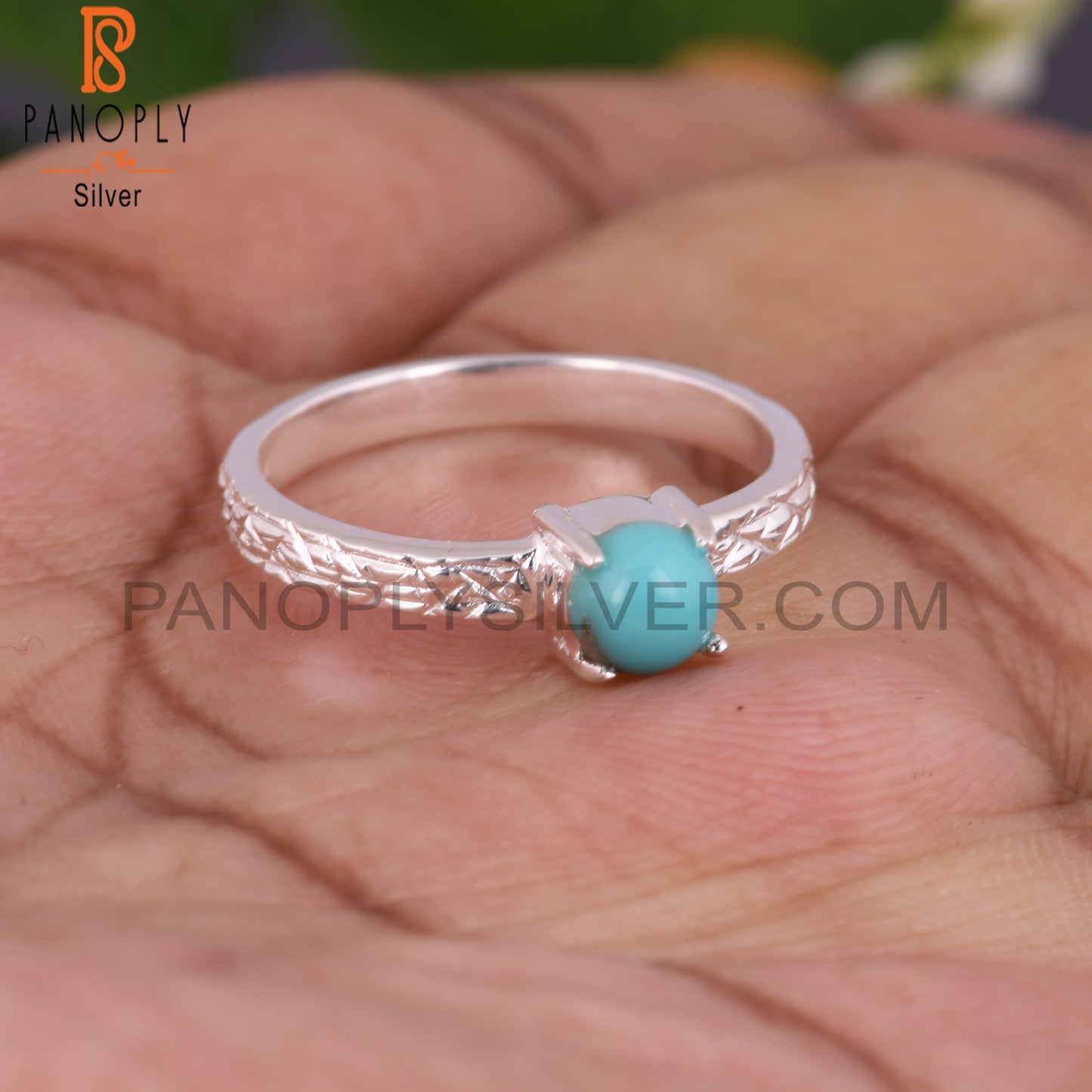 Minimalist Arizona Turquoise 925 Silver Graduation Ring