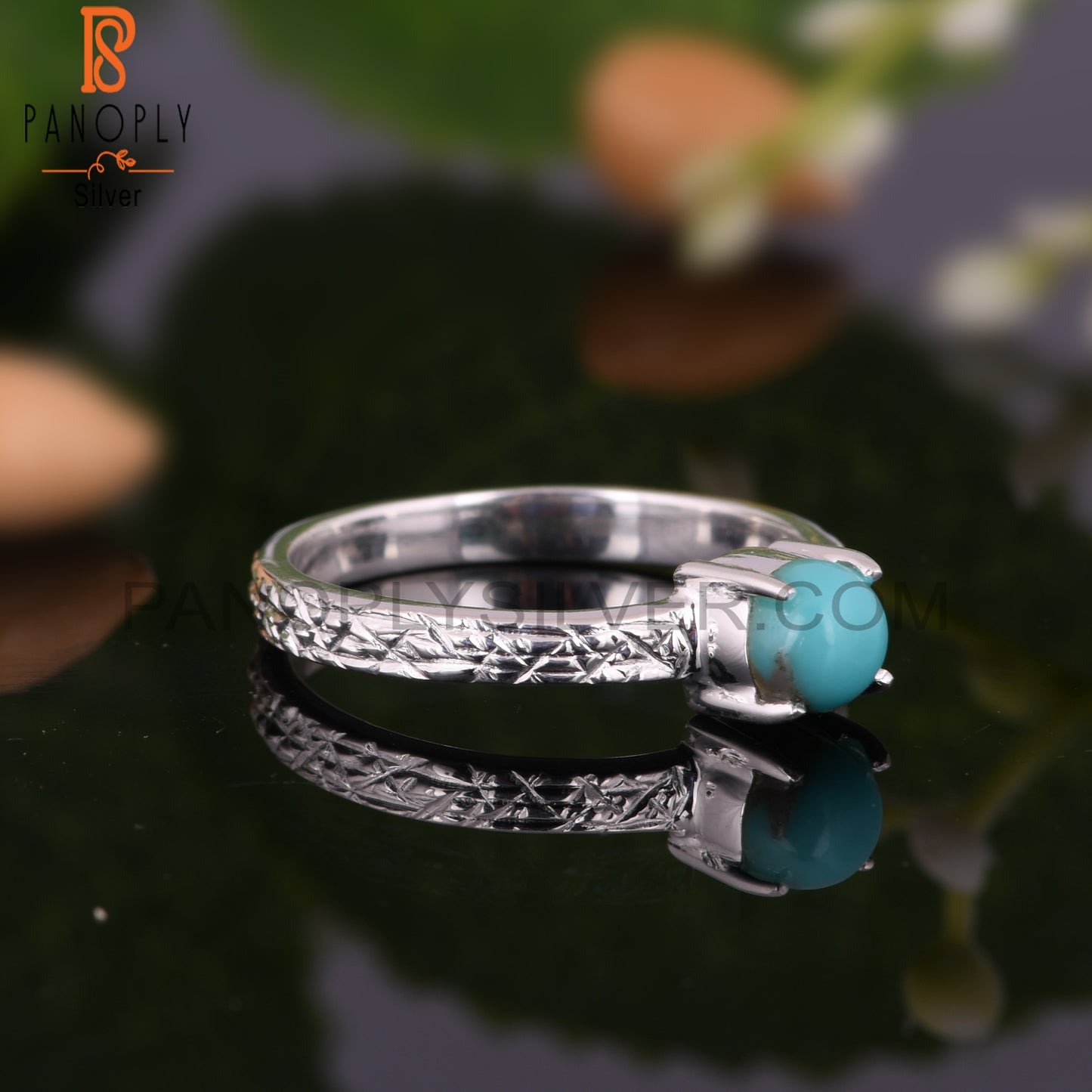 Minimalist Arizona Turquoise 925 Silver Graduation Ring