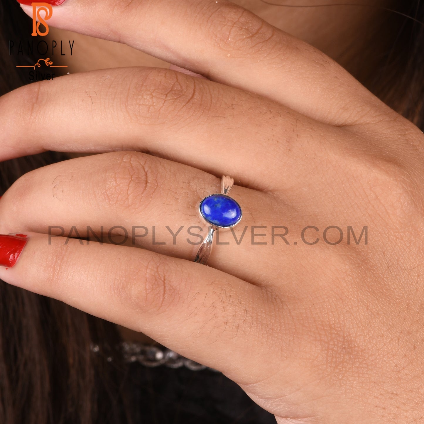 Lapis Oval Shape 925 Sterling Silver Ring