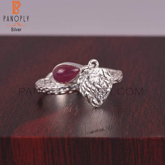 Ruby Pear Shape 925 Sterling Silver Ring