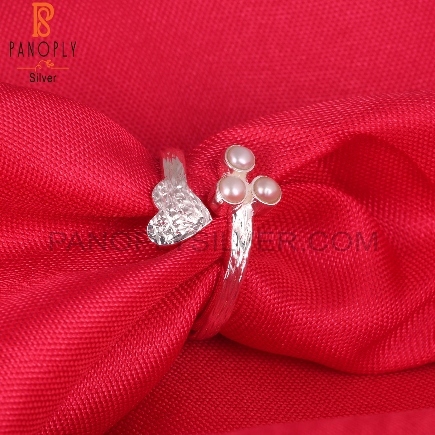 Pearl Round Shape Hypoallergenic 925 Sterling Silver New Ring